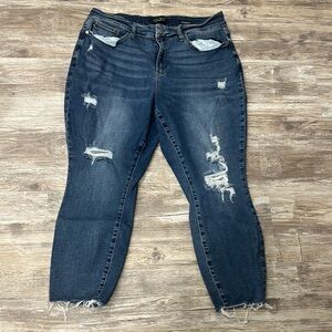 Judy Blue  Blue Distressed Relaxed Fit  Jeans size 18W.